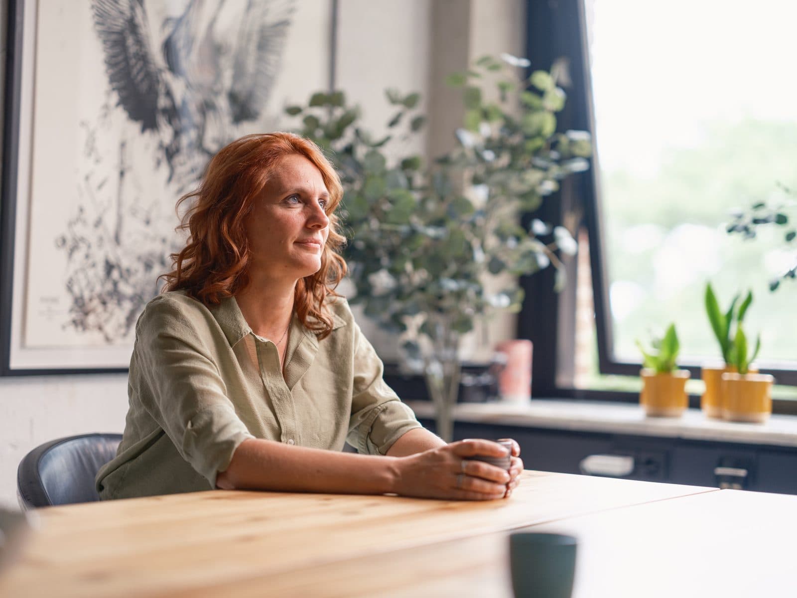 Irene Jager aan tafel